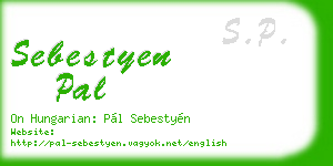 sebestyen pal business card